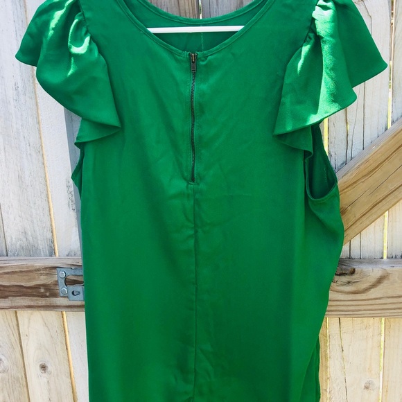 Worthington - Emerald Green Flutter Sleeve - Picture 2 of 5